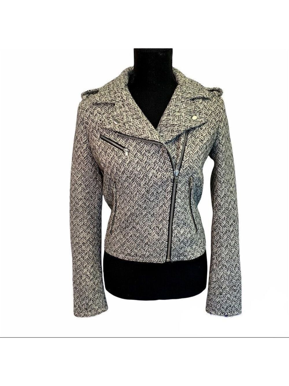 GAP asymmetrical tweed Moto jacket Sz XS
